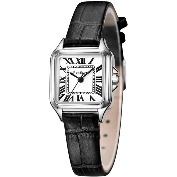 ?Women Silver Classic Square Watch with Roman Numeral Ladies Casual Dress Watch main image 8